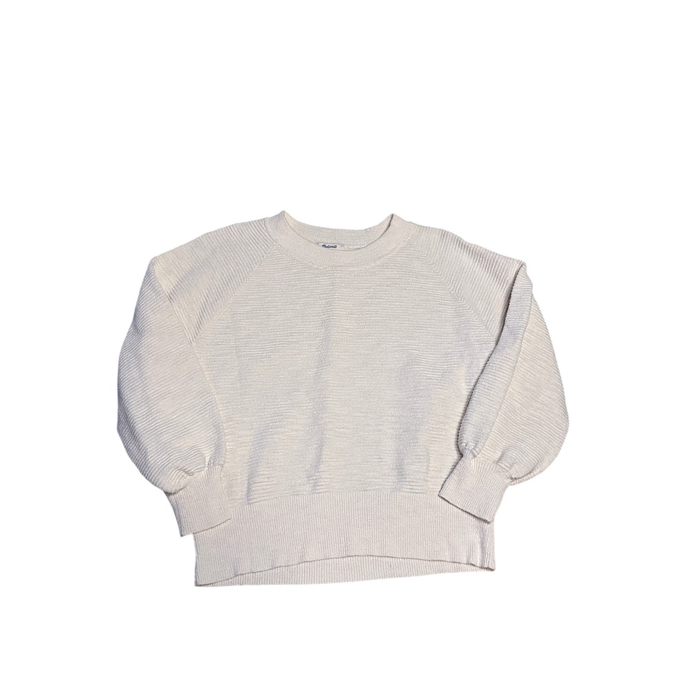 Madewell Corbett Balloon Long Sleeve Sweater ANTIQUE WHITE Size Medium